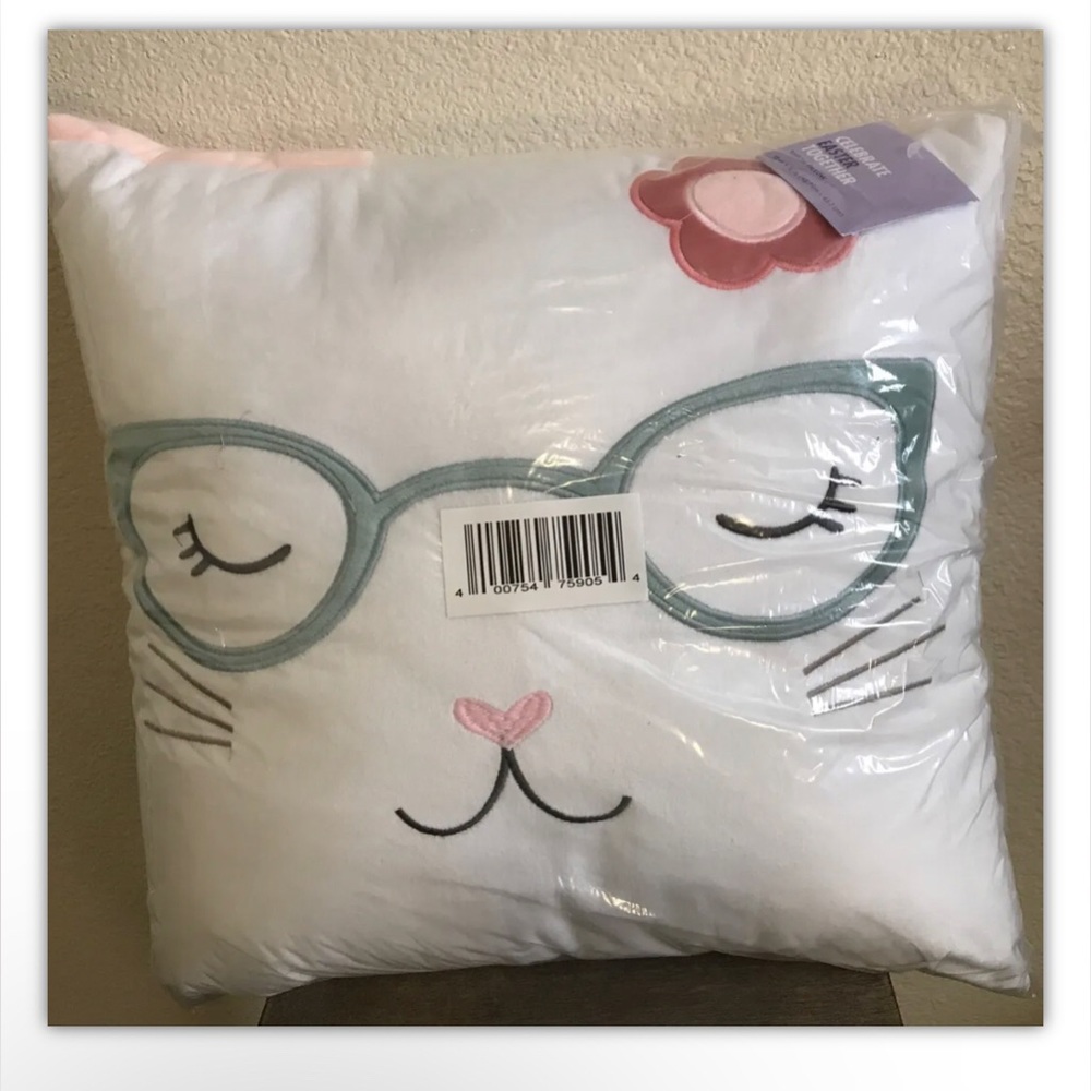 Bunny Rabbit Decor Pillow Girls Room or Easter Throw Pillow CUTE!